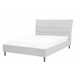 Beliani Cama com estrado Poliéster SAVERNE 157x228 Cinza Claro