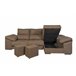 Sofá-cama Yago Chaise Longue Poltrona reclinável, com pufes Arcon +2 Castanho Claro
