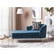 Beliani Chaise longue à direita Veludo ALLIER Azul Marino