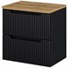 Móvel de casa de banho para lavatório Newport com 2 gavetas MDF 60 Móvel de casa de banho para lavatório Newport com 2 gavetas MDF 60 Preto/ Madeira
