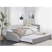 Beliani Cama com estrado Poliéster MARMANDE 96x214 Azul Marino