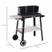 Barbecue a Carvão Metal e Porcelana Outsunny Preto
