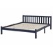 Beliani Cama com estrado Pinho FLORAC 167x208 Azul Marino