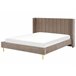 Beliani Cama com estrado Veludo VILLETTE 205x222 Cinza Escuro
