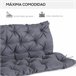 Almofada para Banco com Encosto Poliéster e Algodão Outsunny 150x98 Cinza