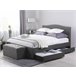 Beliani Cama com estrado Poliéster MONTPELLIER 167x213 Cinza Escuro