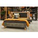 Conjunto cama com cabeceira e 2 mesinhas RICCIANO Carvalho