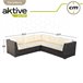 Conjunto de mobiliário de terraço sofá de canto modular com mesa Aktive Preto