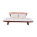 Banco de jardim modular com almofadas Merida madeira de acácia Madeira