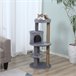 Arranhador para Gatos Aglomerado de Madeira, Pelúcia e Sisal Cinza