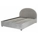 Beliani Cama com armazenamento Veludo VAUCLUSE 174x214 Cinza Claro