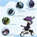 Triciclo Evolutivo para Bebés Poliéster e Metal HOMCOM Roxo