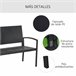Banco Jardim Vime PE, Aço Outsunny 122x60 Preto