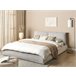 Beliani Cama com estrado Bombazine VINAY 196x233 Bege