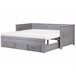 Beliani Cama com estrado Madeira de seringueira CAHORS 186x209 Cinza