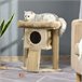 Arranhador para Gatos Aglomerado de Madeira, Pelúcia e Juta Castanho