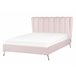 Beliani Cama com estrado Veludo MIRIBEL 167x218 Rosa