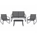 Beliani Conjunto lounge Aço BARREA Preto