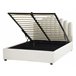 Beliani Cama com armazenamento Veludo VINCENNES 147x214 Branco/ Bege