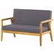 Beliani Conjunto lounge Madeira de acácia PALLANO Cinza Escuro