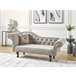 Beliani Chaise longue versão à esquerda Veludo LATTES Cinza Escuro