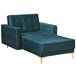 Beliani Chaise longue Veludo ABERDEEN Azul/ Verde