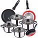 Bateria de 8pc adequada para indução + 3 panelas Multicor