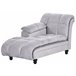 Beliani Chaise longue à direita Veludo LORMONT Cinza Claro