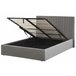 Beliani Cama com armazenamento Veludo VION 157x216 Cinza