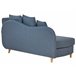 Beliani Chaise longue à direita Linho sintético MERI Azul