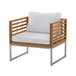 Beliani Conjunto lounge Madeira de acácia BERMUDA Branco/ Bege