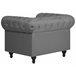 Beliani Conjunto de sofás CHESTERFIELD Cinza Claro