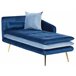 Beliani Chaise longue izquierdo Terciopelo GONESSE Azul Marino