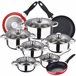 Bateria de cozinha 12 peças com jogo de patch Inoxidavel