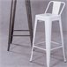 Banqueta industrial de metal com encosto baixo  - Bistro Branco