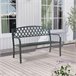 Banco de jardim exterior Opsasar de 3 lugares [casa.pro] 127x53 Branco