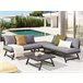 Beliani Conjunto lounge COCCORINO Cinza Escuro