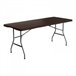 Mesa dobrável retangular com efeito rattan Thinia Home Castanho
