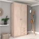 Guarda-roupa Roma com 2 portas e 3 gavetas, estilo moderno Guarda-roupa Roma com 2 portas e 3 gavetas, estilo moderno Madeira Clara