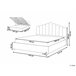 Beliani Cama com armazenamento Veludo VINCENNES 147x214 Branco/ Bege