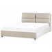 Beliani Cama com estrado Veludo BATILLY Bege