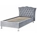Beliani Cama com armazenamento Veludo METZ 126x217 Bege