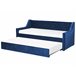 Beliani Cama nido Terciopelo MONTARGIS 91x219 Azul Marino