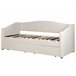 Beliani Cama com armazenamento Poliéster VITTEL 214x98 Bege