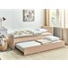 Beliani Cama com estrado Bouclé MARMANDE 86x214 Bege