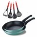 Conjunto de 2 frigideiras CLASSIQUE em + utensílios de cozinha Bergner Preto