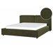 Beliani Cama com estrado Bouclé LINARDS 210x242 Verde Escuro
