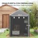Abrigo para Ferramentas Aço Galvanizado, Tecido PE Outsunny Cinza