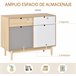 Aparador Auxiliar Melamina, madeira de pinho HOMCOM 100 Multicor
