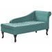 Beliani Chaise longue à direita Veludo PESSAC Azul/ Verde